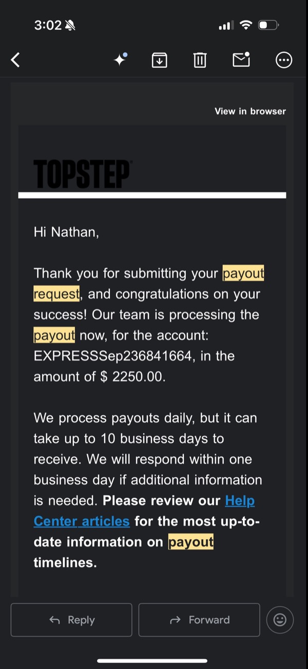 Student payout