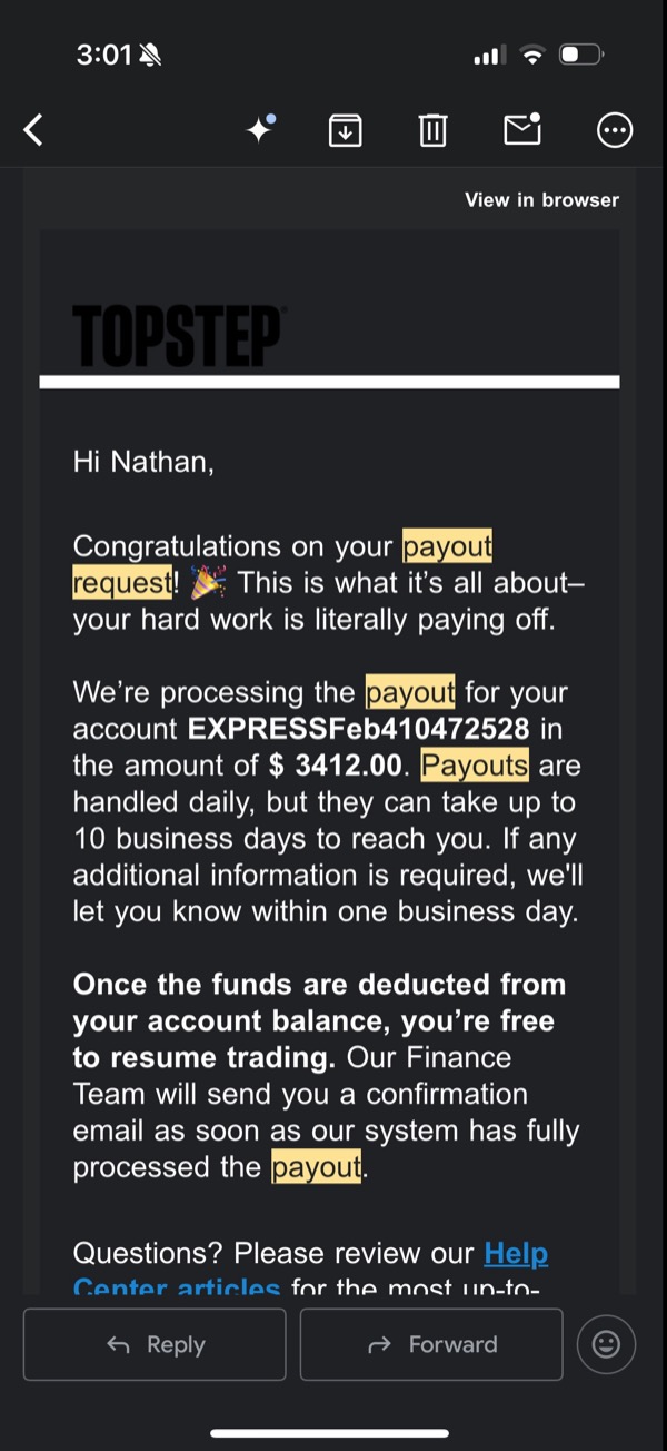 Student payout